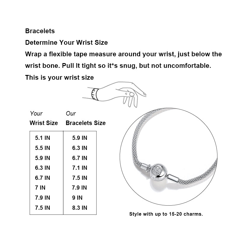 Snake Chain Charm Bracelet Sterling Silver Cz Love Clasp Ginger Lyne Collection - 21cm Mesh