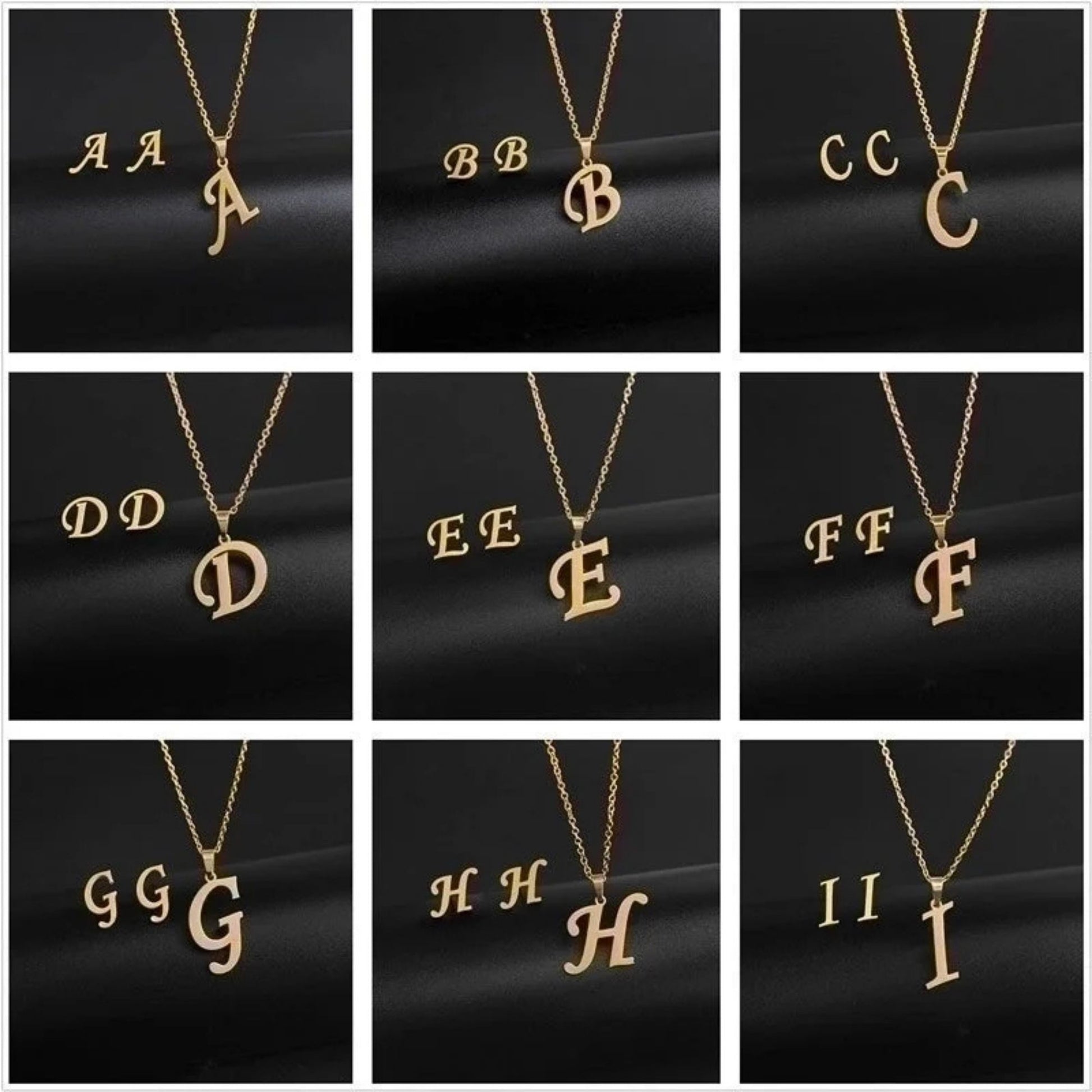 InitialLetterPendantNecklaceEarringsSetforWomenGoldPlatedStainlessSteelbyGingerLyne_Gold-2