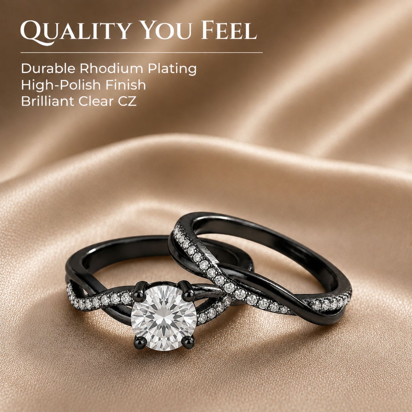 QueenaBlackWeddingRingSetAnniversaryBandEngagementRingforWomenSterlingSterlingCzGingerLyneCollection_RhodiumBlack-Clear-3