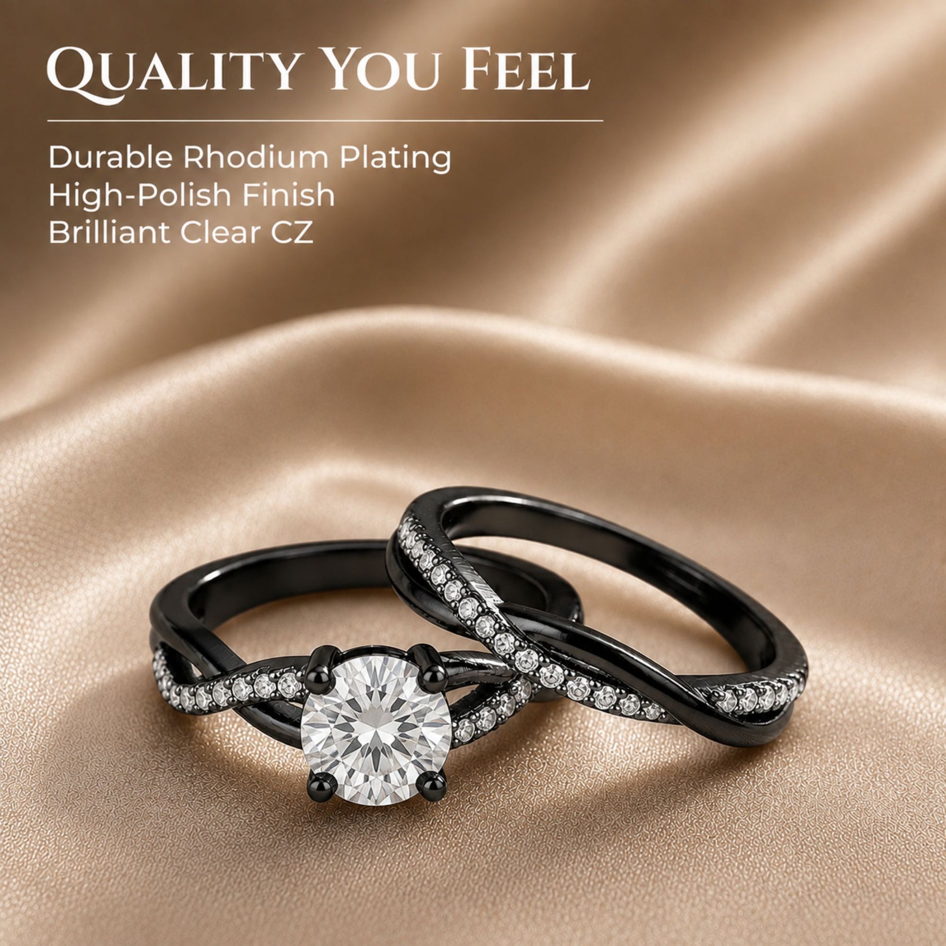 QueenaBlackWeddingRingSetAnniversaryBandEngagementRingforWomenSterlingSterlingCzGingerLyneCollection_RhodiumBlack-Clear-3