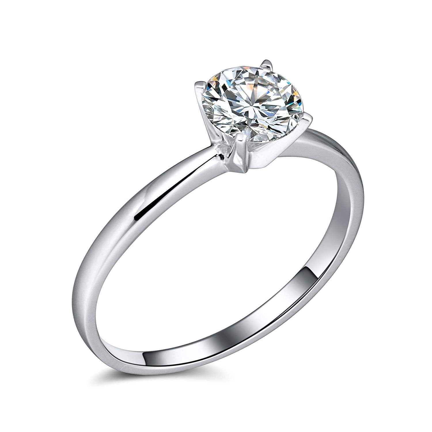 Amore Engagement Ring Women 1Ct Moissanite Sterling Silver Ginger Lyne Collection - 1CT Silver,5