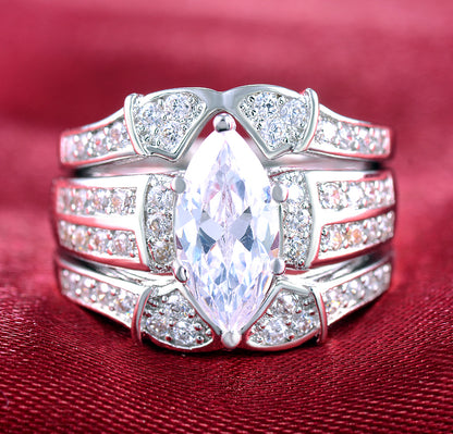 AdoraWeddingRingSetforWomenEngagementRing2MatchingBandCubicZirconiaBlackHaloGingerLyneCollection_Silver-5