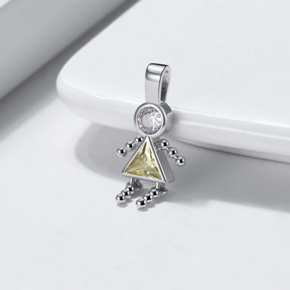 Baby Boy or Girl Birthstone Charm for Mom Kids for Family Tree Grandma Necklace by Ginger Lyne CZ Sterling Silver