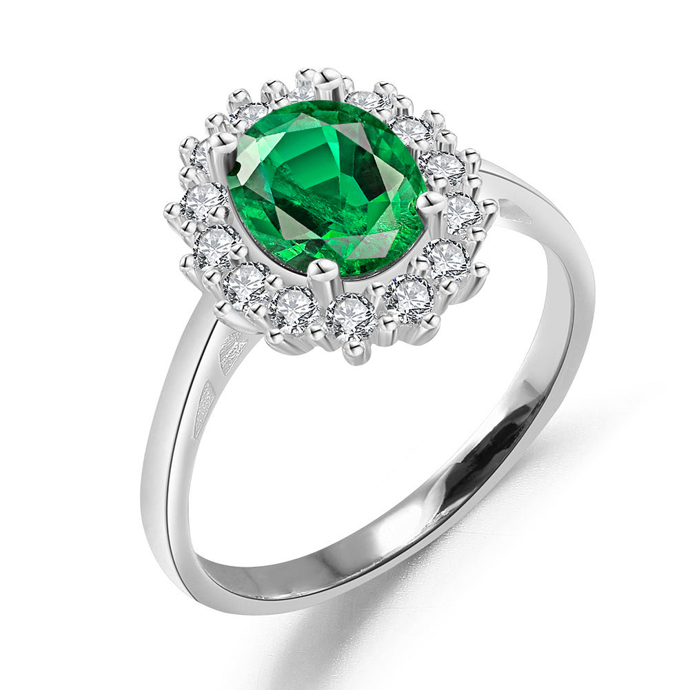 Kate Sterling Silver Cz Birthstone Engagement Ring Women Ginger Lyne Collection - Green,6