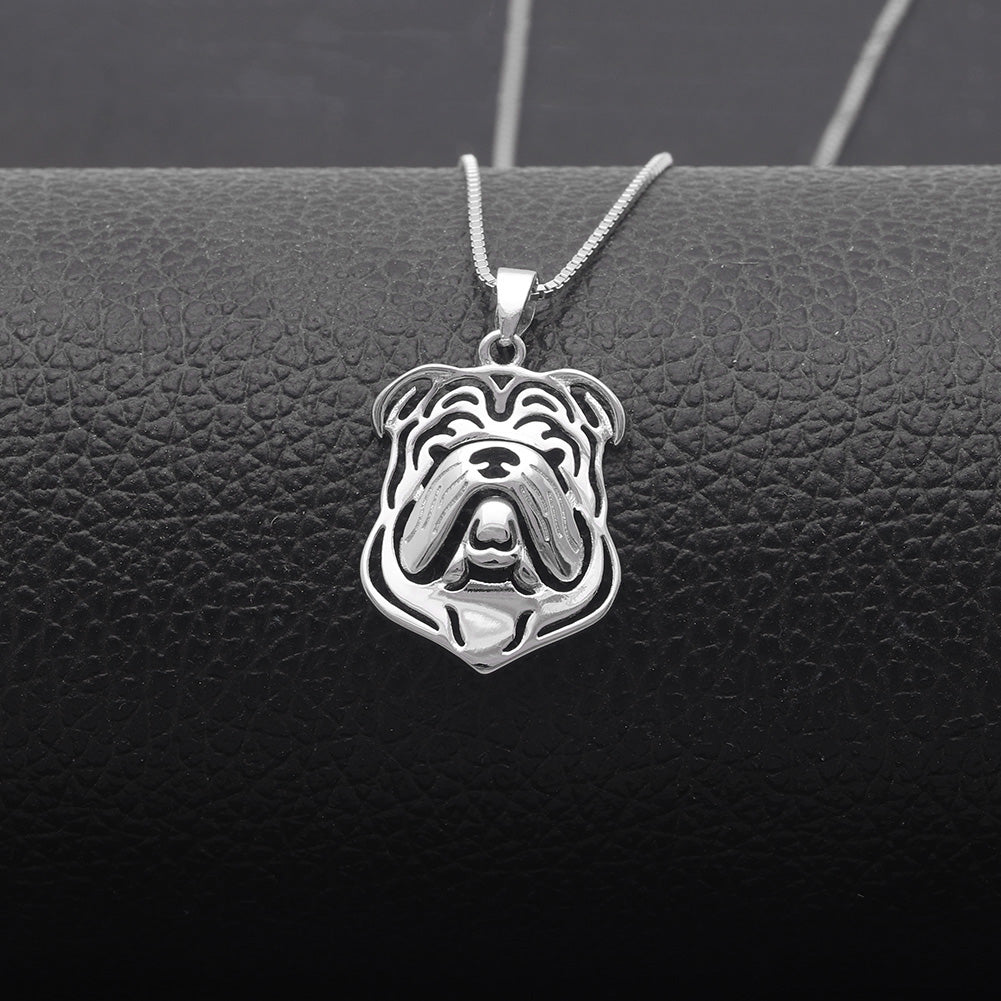 Bulldog Dog Necklace, Earrings, or Set for Women Sterling Silver Ginger Lyne Collection - Dog Set