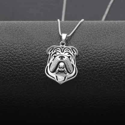 Bulldog Dog Necklace, Earrings, or Set for Women Sterling Silver Ginger Lyne Collection - Dog Set