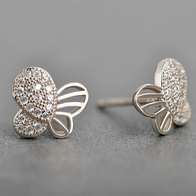 Butterfly Small Stud Earrings for Women Ginger Lyne Collection - Silver