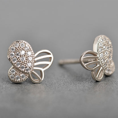 Butterfly Small Stud Earrings for Women Ginger Lyne Collection - Silver