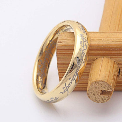 4mmGoldToneTungstenCarbideWeddingBandRingComfortFitSize10AnniversaryGiftforWomenbyGingerLyne_4mmGold-2