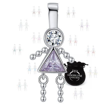 BirthstoneFamilyPendantforMombyGingerLyneStainlessSteelCubicZirconiaCharmsForGrandmaNecklace_Female-June-Silver-1