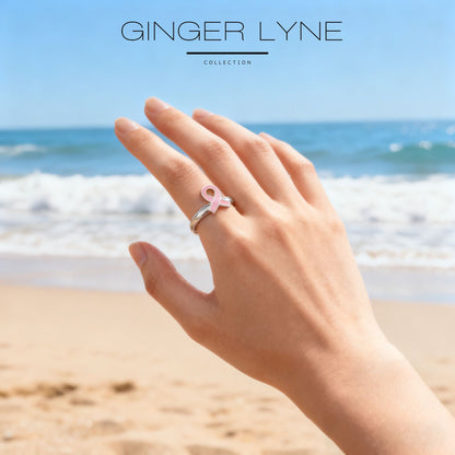 HopeRingPinkRibbonSteelBreastCancerAwarenessWomensGingerLyneCollection_Silver-7