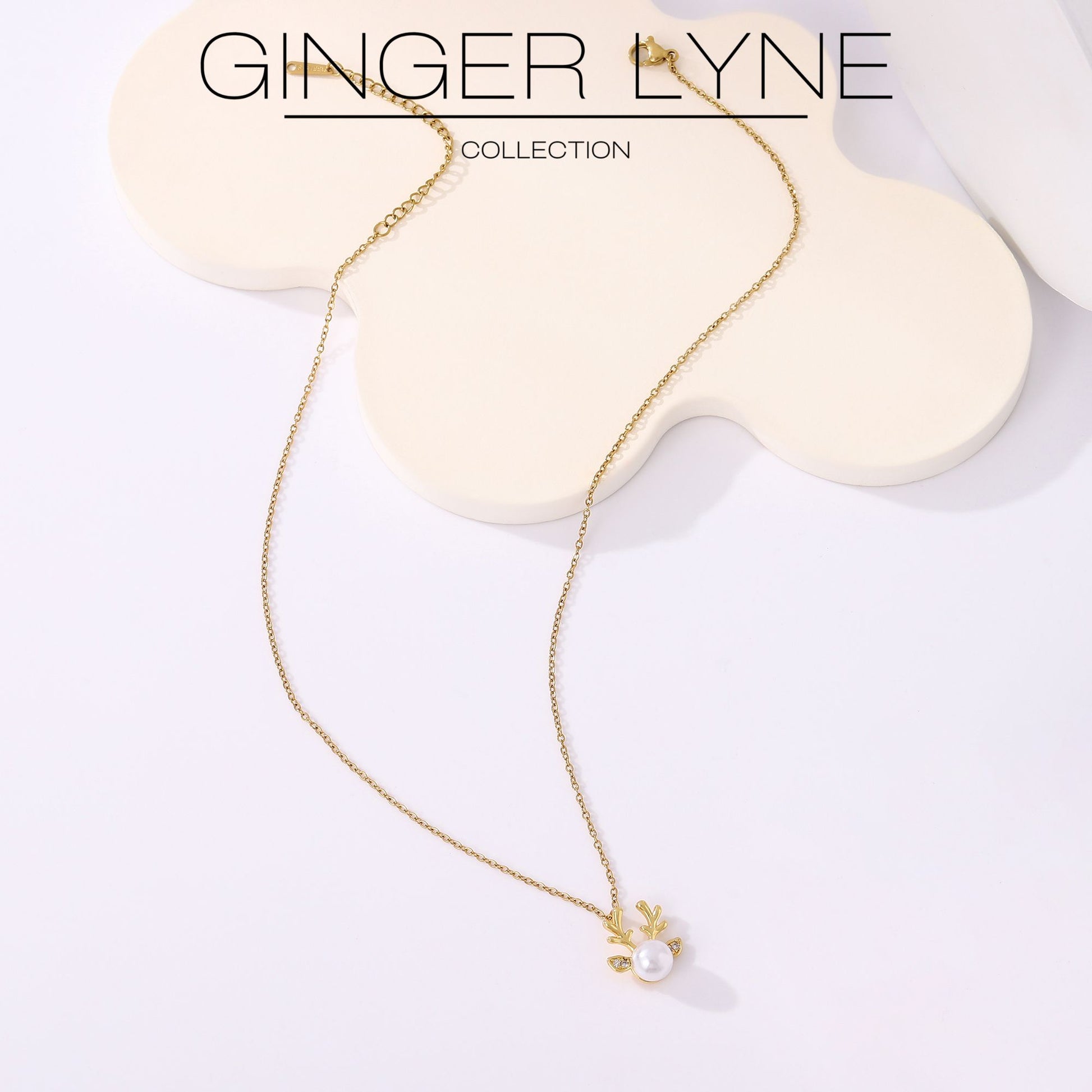 ReindeerNecklaceforWomenbyGingerLyneGoldPlatedSimulatedPearlChristmasJewelry_Gold-3