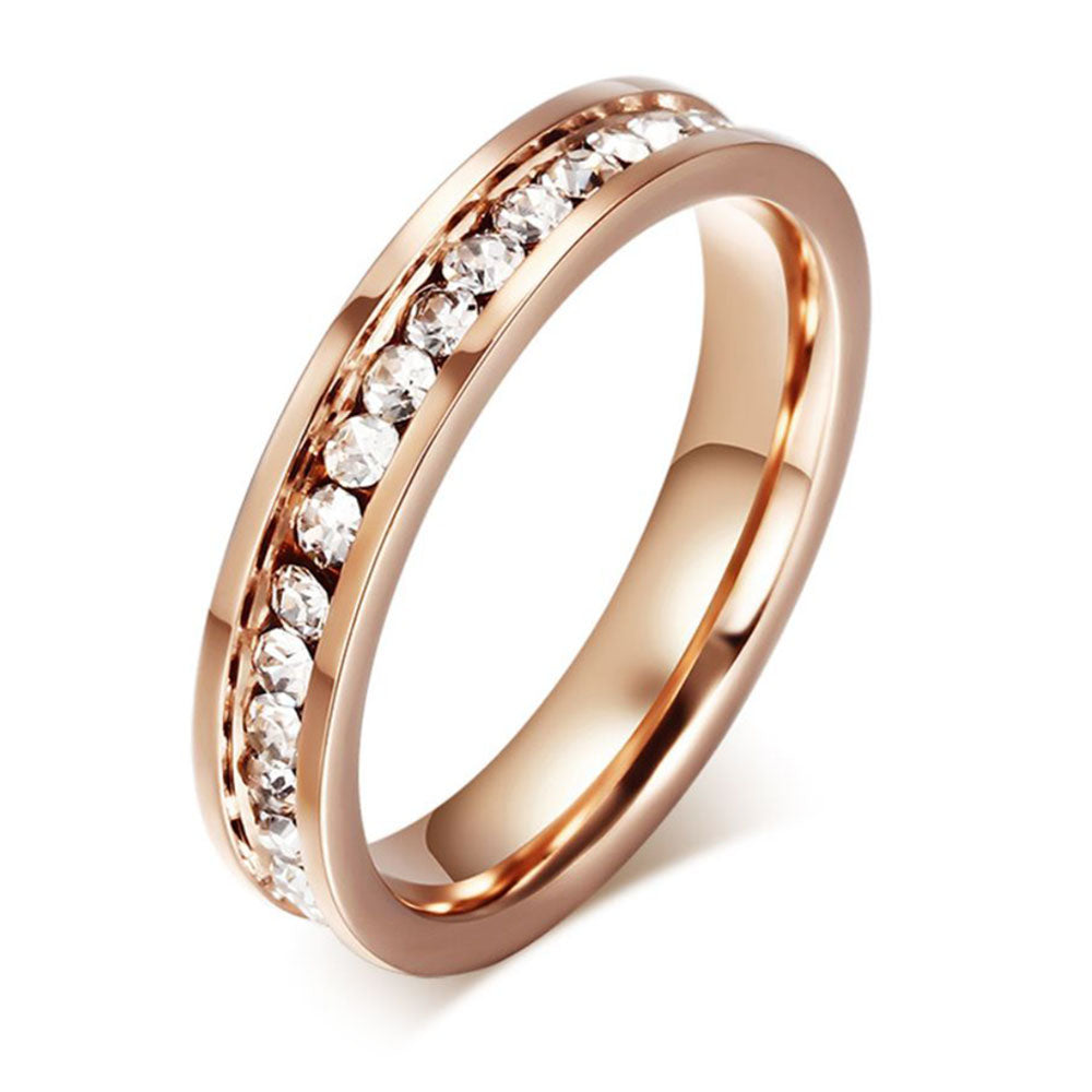 OneRowCzWeddingEternityBandRingSteelWomensMensGingerLyneCollection_RoseGold-1