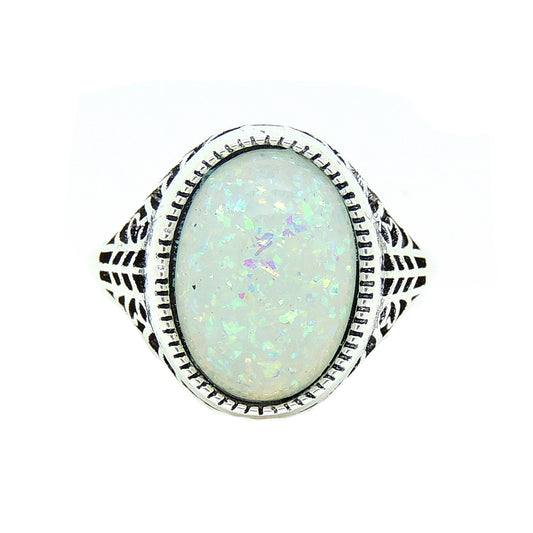 Chandler Womens Statement Ring Fire Opal Filigree Setting Ginger Lyne Collection - 10