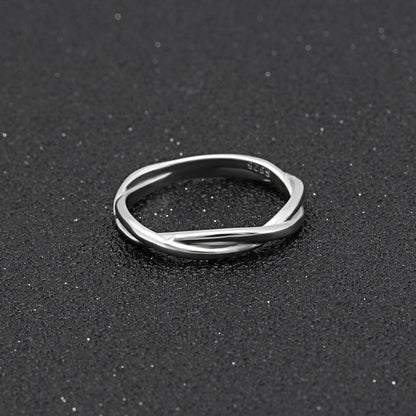 Aurora Wedding Band Ring Women Men Twist Sterling Silver Ginger Lyne Collection