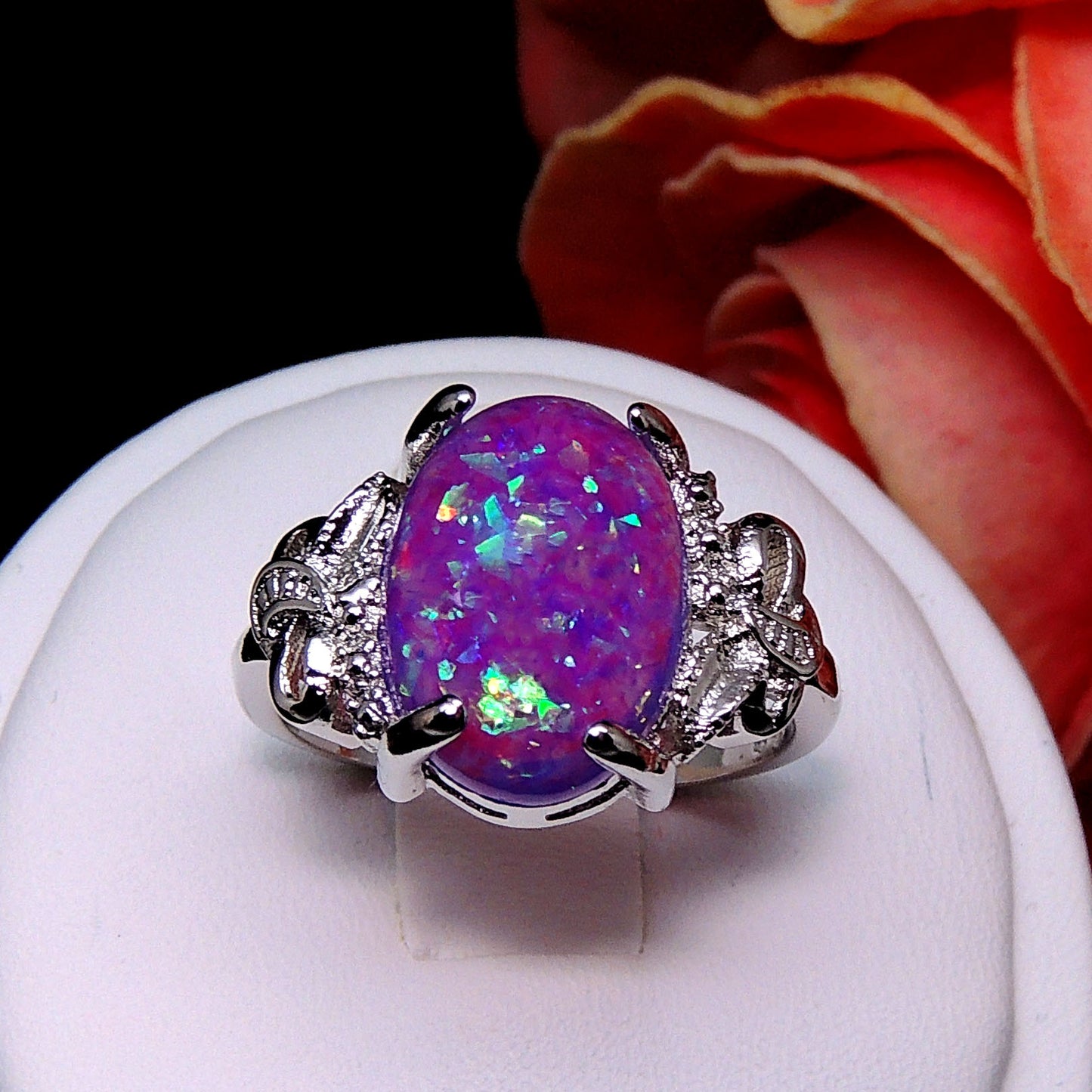 SharlaStatementRingOvalPurpleFireOpalWomenGingerLyneCollection_Purple-2
