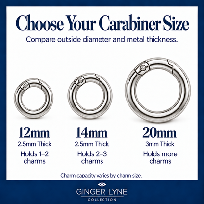 Carabiner Charm Necklace for Women Paperclip Chain Round Carabiner Holder Stainless Steel by Ginger Lyne