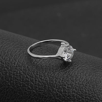 Marcella Engagement Ring Solitaire Cz Sterling Silver Women Ginger Lyne Collection