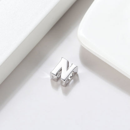 Initial Letter Charms for Women Bracelet Sterling Silver  Ginger Lyne Collection - N
