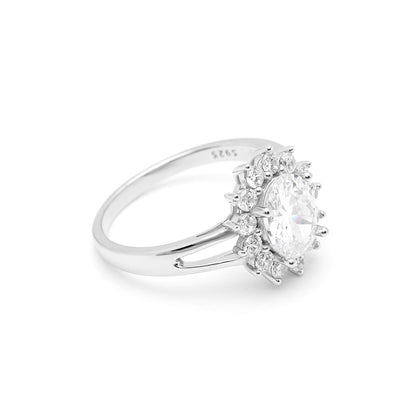 Chari Engagement Ring Sterling Silver Cz Womens Ginger Lyne Collection