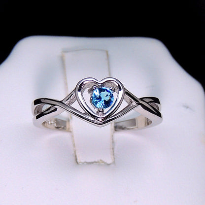 Christine Engagement Ring for Women Promise Heart Birthstone Cz Sterling Silver by Ginger Lyne