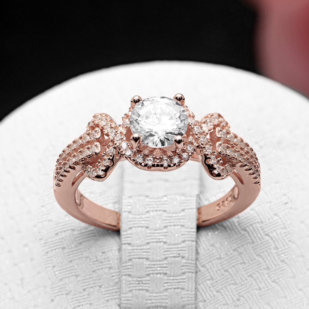Ellalee Engagement Ring Rose Gold Sterling Silver Cz Women Ginger Lyne Collection - 10