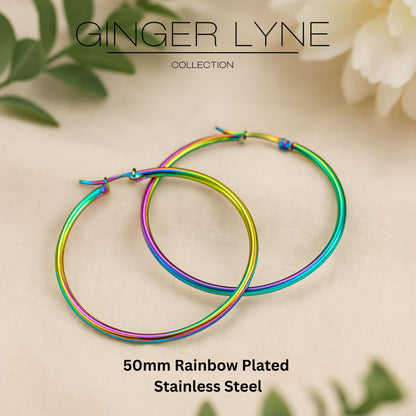 GingerLyneRainbowHoopEarringsforWomenThinLarge50mmStainlessSteel_Rainbow-50-2
