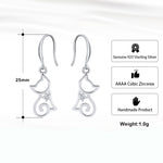Load image into Gallery viewer, Kitty Cat Hook Dangle Earrings Sterling Silver Girls Women Ginger Lyne Collection - Gold
