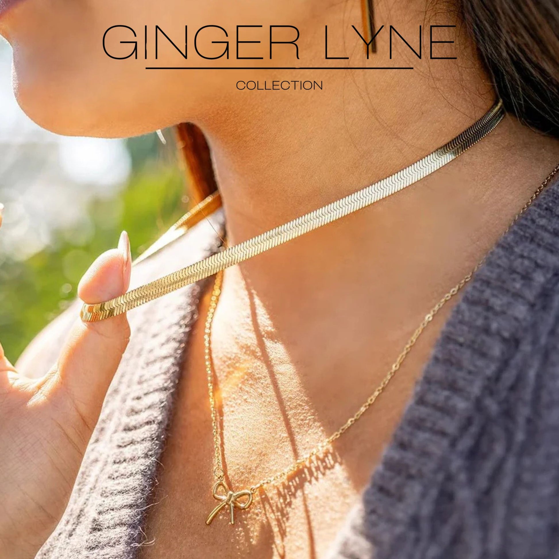HerringboneChainNecklaceforMenorWomen18Inch5.5mmWide18KGoldPlatedStainlessSteelGingerLyne_Silver-2