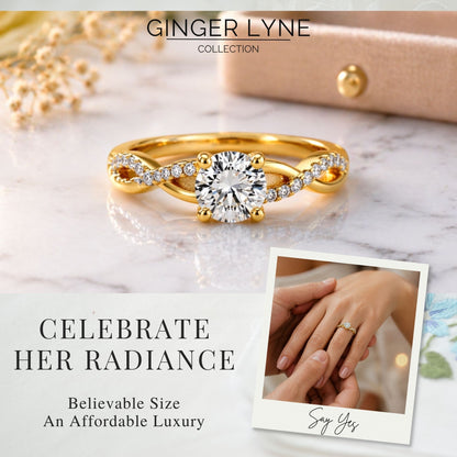 QueenaSolitaireEngagementRingforWomenSterlingSilverCZGingerLyneCollection_14KTGoldOverSilver-4