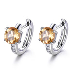 Load image into Gallery viewer, Hoop Earrings for Women Madeira Citrine Sterling Silver Ginger Lyne Collection - Citrine
