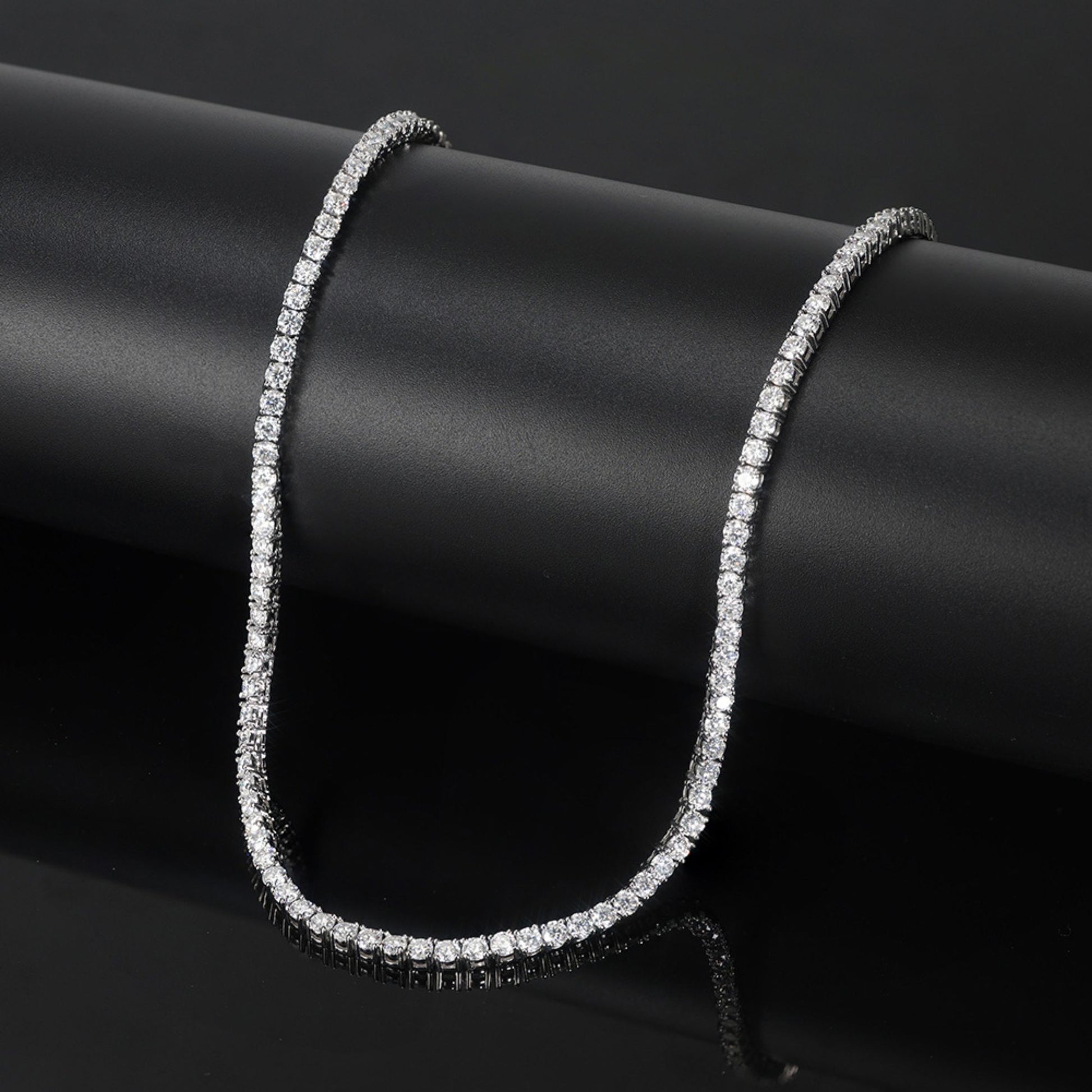 TennisNecklaceforWomenSterlingSilver3mmor5mmCubicZirconia16or18"LengthsbyGingerLyne_Clear-6
