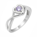 Load image into Gallery viewer, Christine Engagement Ring Promise Heart For Women Silver Cz Ginger Lyne Collection - June Lilac,9
