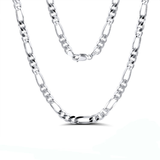 Figaro Chain Necklace for Women 16" Sterling Silver 5mm  Ginger Lyne Collection