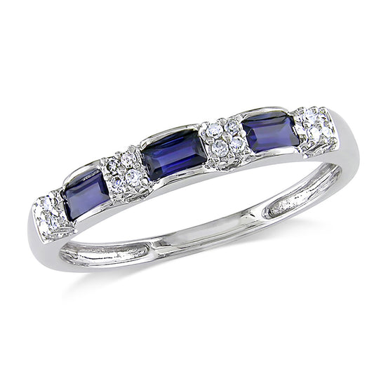Rayna Anniversary Band Ring Blue Cz Sterling Silver Womens Ginger Lyne Collection Size 6