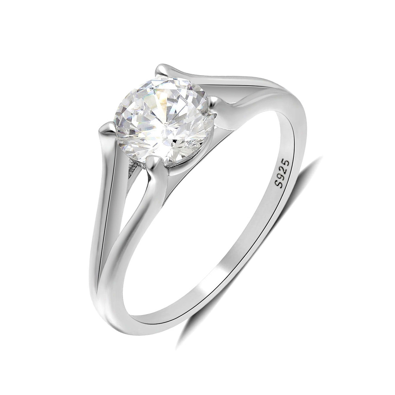 Ariel Engagement Ring Cubic Zirconia Women Sterling Silver Ginger Lyne Collection - Silver,7