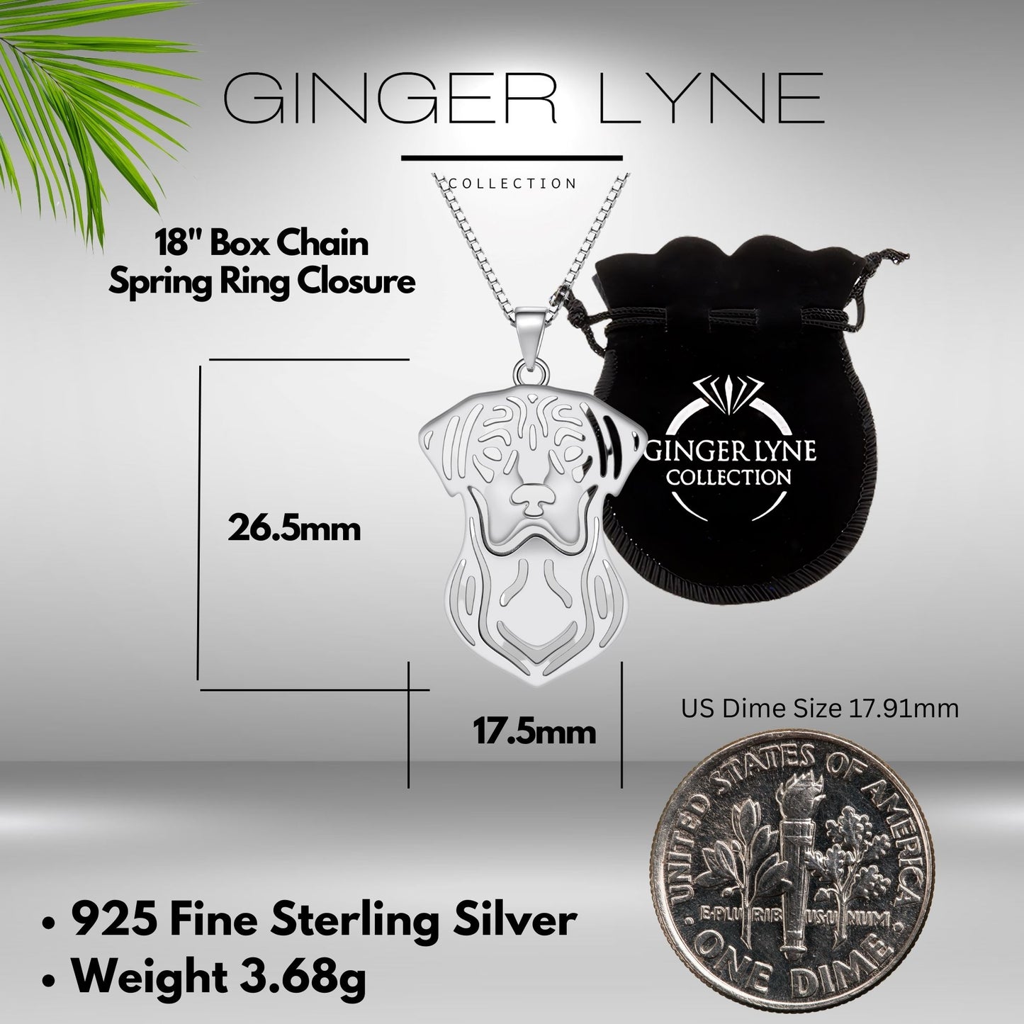 Labrador Retriever Lab Dog Necklace Sterling Silver Womens Ginger Lyne Collection