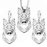 Load image into Gallery viewer, German Shepherd Dog Silver Necklace Earrings Set Women Ginger Lyne Collection - Dog Set
