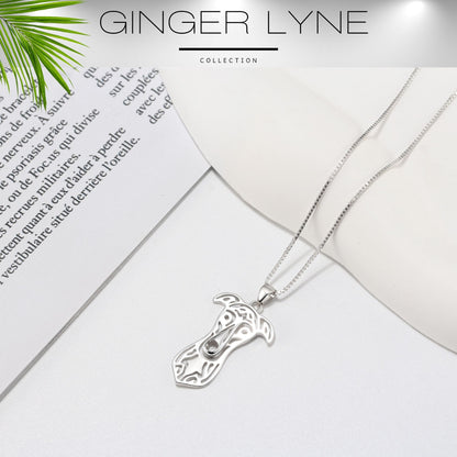 Greyhound Dog Necklace for Women Pendant Chain Sterling Silver Ginger Lyne Collection - Necklace
