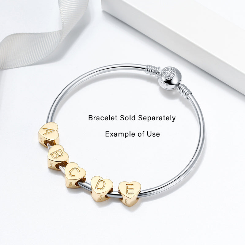 Initial Heart Charms Gold Plated  Sterling Silver Womens Ginger Lyne Collection - F