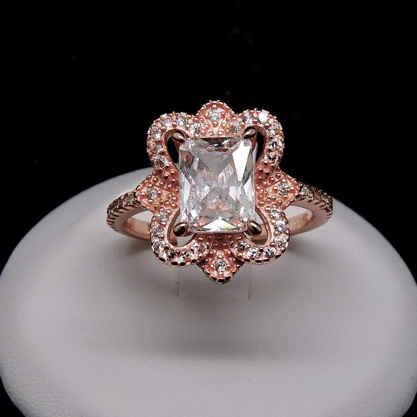 KelseyEngagementRingSterlingSilverEmeraldCzWomensGingerLyneCollection_RoseGold-2