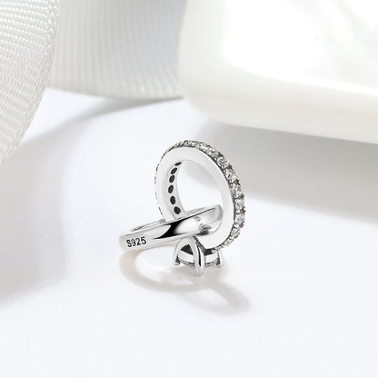 Engagement Ring Set Charm European Bead CZ Sterling Silver Ginger Lyne Collection