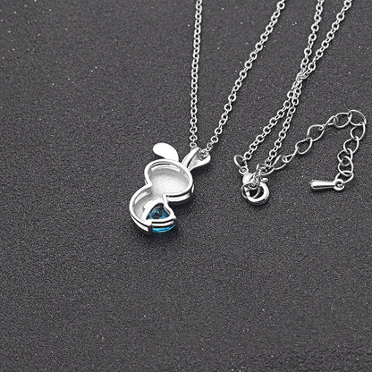 BunnyLoveNecklaceSterlingSilverHeartBlueCzWomensGingerLyneCollection_Blue-4