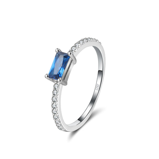 EngagementRingforWomenEmeraldCutBlueCzSterlingSilverGingerLyneCollection_Blue-1