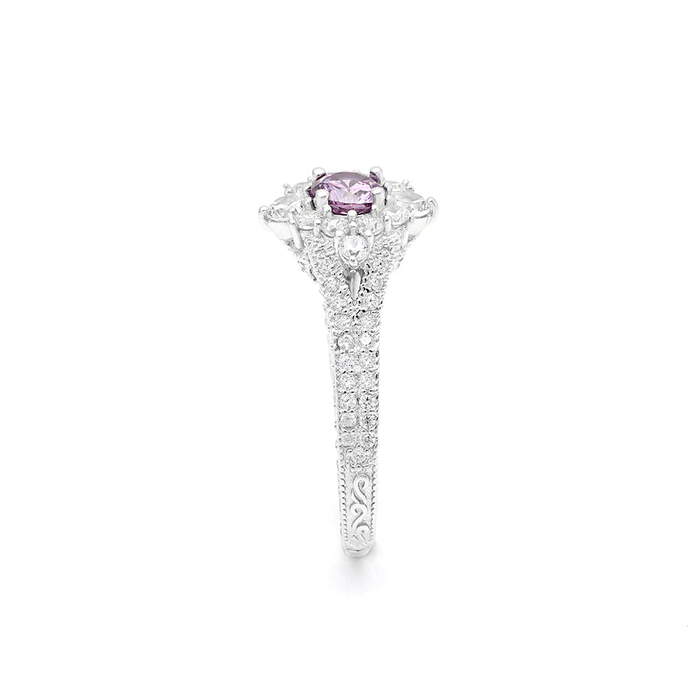 SelenaEngagementRingSterlingSilverCzClusterWomensGingerLyneCollection_Purple-3