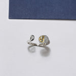 Load image into Gallery viewer, Monkey Wrap Ring Gold Sterling Silver Cubic Zirconia Women Ginger Lyne Collection
