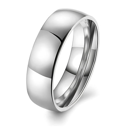 6mm Stainless Steel Wedding Band Ring Women Men Ginger Lyne Collection