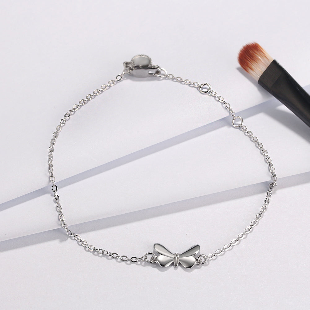 Butterfly Rolo Chain Bracelet for Girls or Women Sterling Silver Ginger Lyne Collection