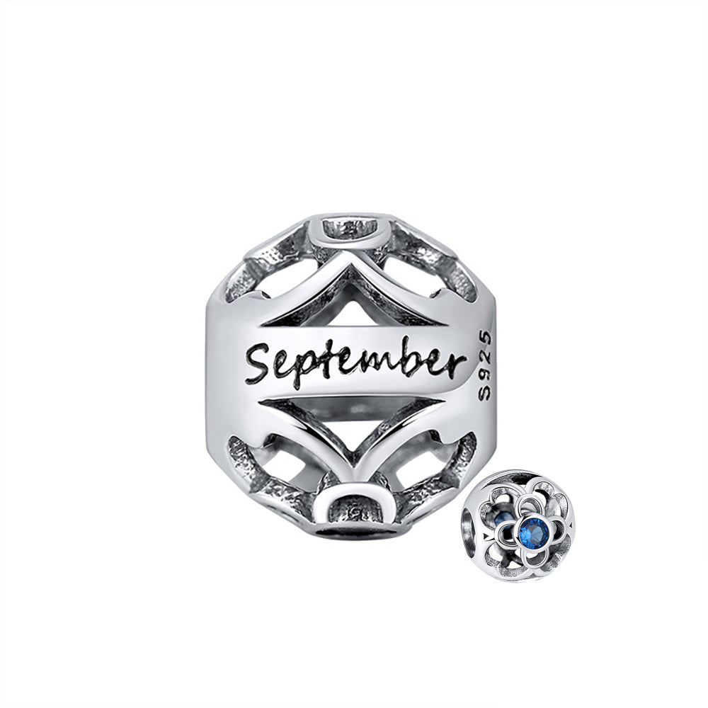 Birthstone Charms for Bracelet Sterling Silver CZ Womens Ginger Lyne Collection - September