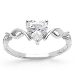 Load image into Gallery viewer, Allie Engagement Ring for Women by Ginger Lyne Collection  Cz Heart Gold Sterling Silver - Silver,10
